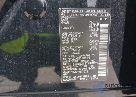 2015 Nissan Rogue S from USA, damaged, VIN KNMAT2MV5FP577572